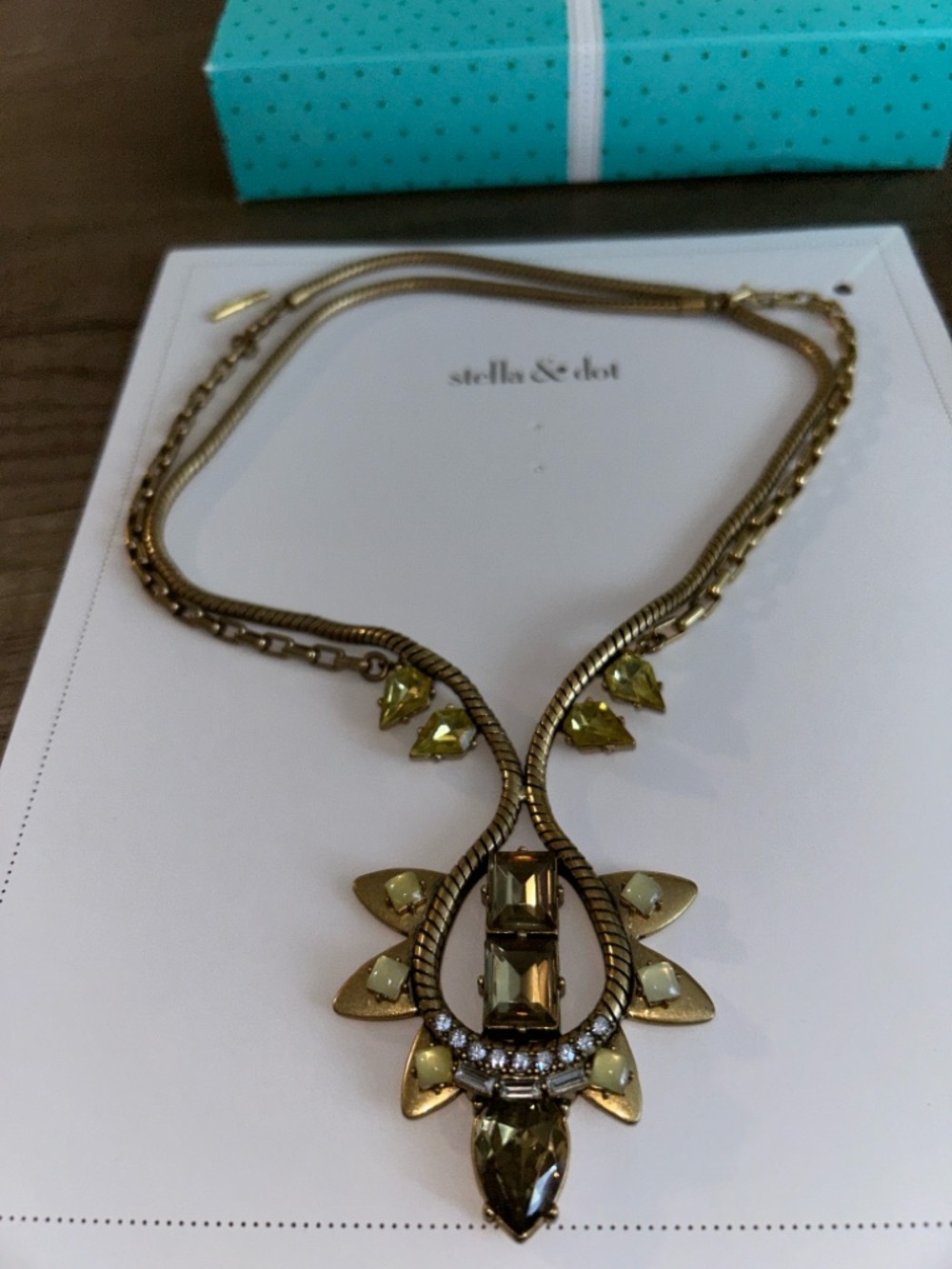 Stella & Dot Gold-Tone Necklace with Yellow Crystal Accents - Picture 3 of 7